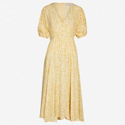 Delia Snake-Print Rayon Midi Dress from Faithfull The Brand