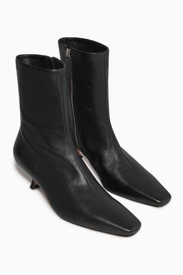 Kitten-Heel Leather Sock Boots  from COS