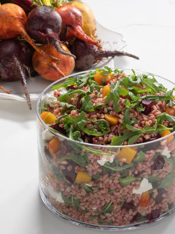 Farro With Roasted Red & Golden Beetroot Winter Salad