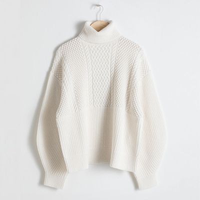Oversized Cable Knit Turtleneck from & Other Stories