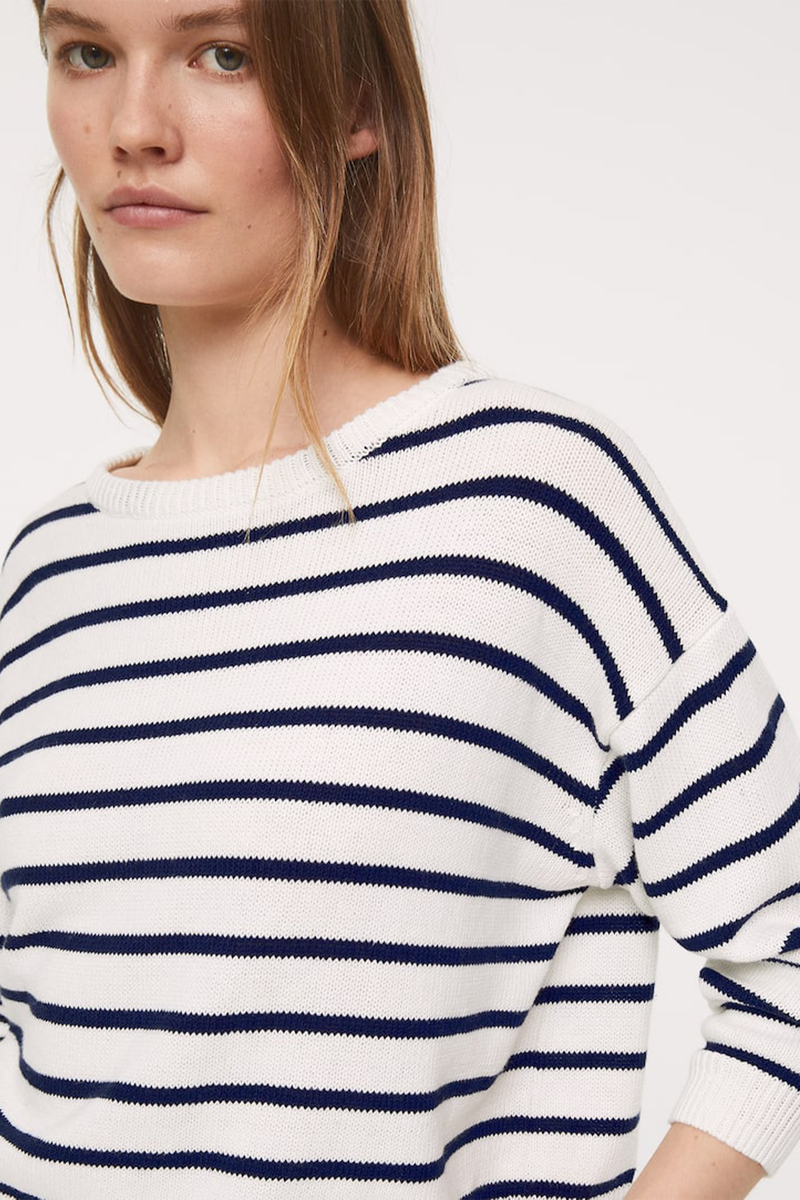 Striped Cotton And Linen Knit Jumper from Oysho