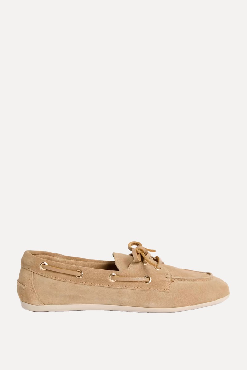 Suede Flat Boat Shoes