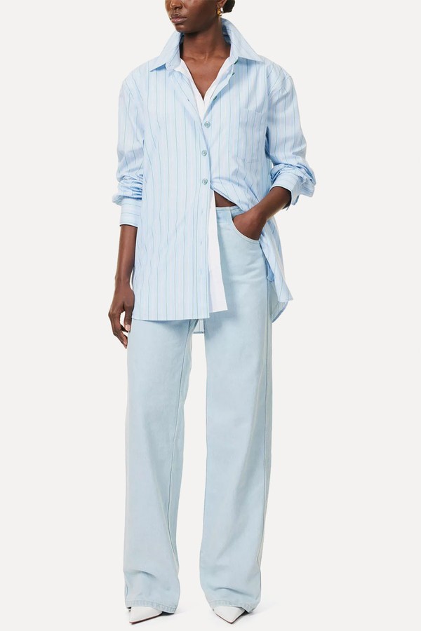Gemini Striped-Print Cotton-Blend Shirt from Christopher Esber