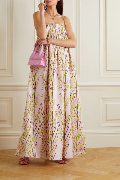 Birgit Floral Print Taffeta Maxi Dress from Bernadette