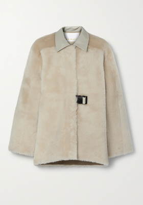 Harlow Buckled Leather-Trimmed Shearling Jacket from REMAIN Birger Christensen