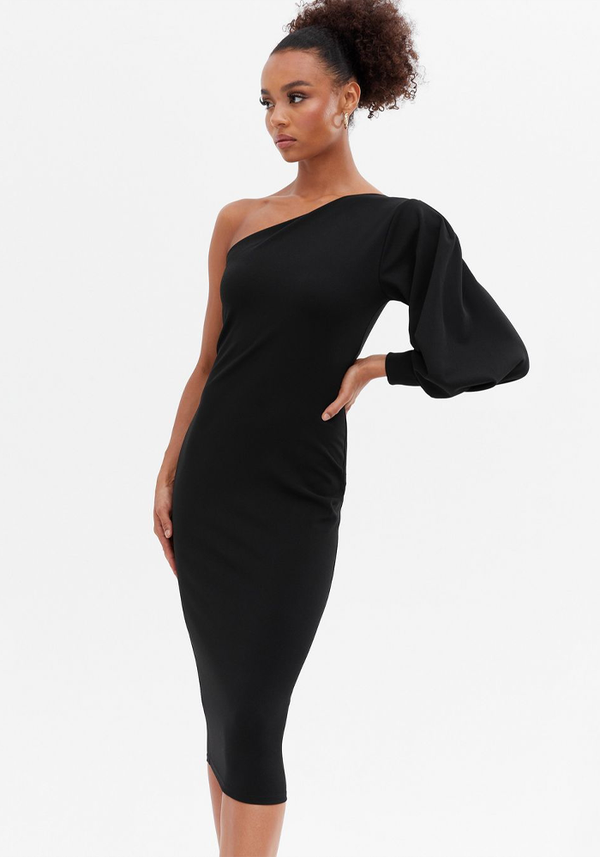 One Shoulder Midi Bodycon Dress