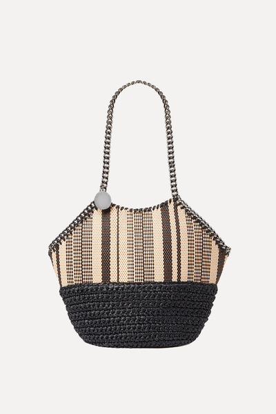 Falabella Medium Striped Raffia Tote from Stella McCartney