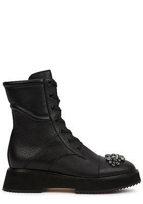 Hadley Embellished Leather Ankle Boots from Jimmy Choo