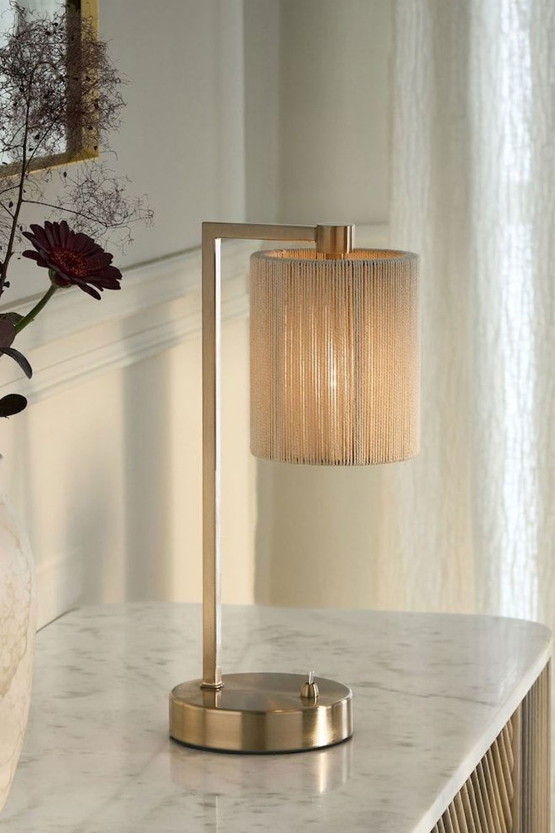 Yale Rechargeable Wireless Woven Table Lamp from Next