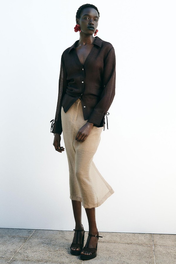 Semi-Sheer Midi Skirt from Zara