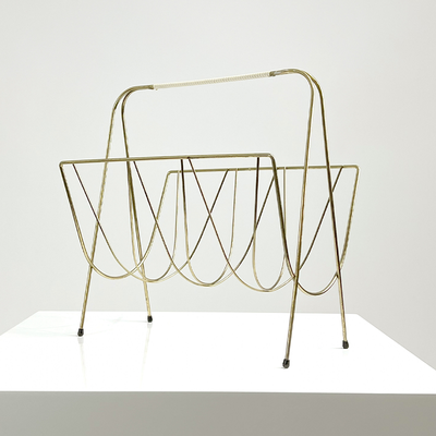 Mid-Century Brass Magazine Rack from Albion Nord