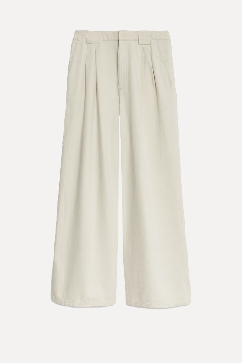 High Waisted Tailored Wide Leg Jeans