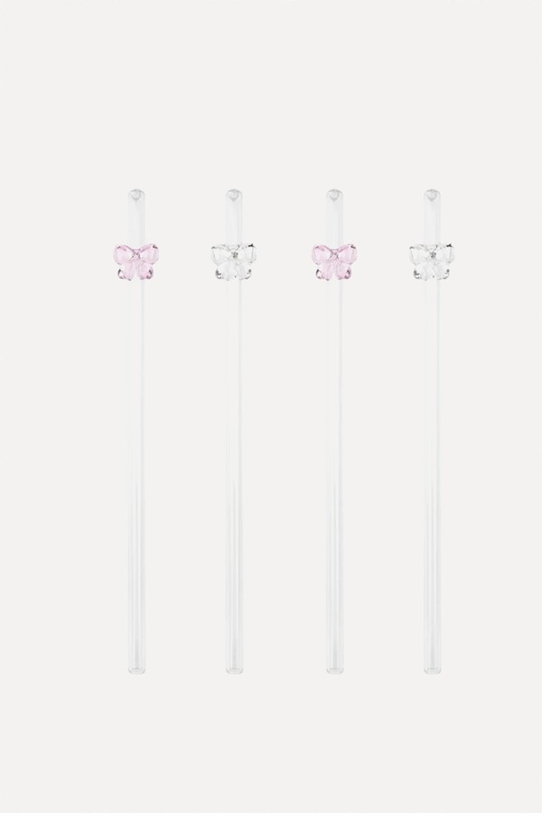  Set Of Four Bow Straws from Lepelclub
