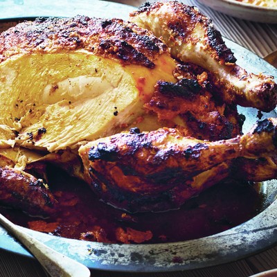 Saffron-Spiced Whole Roast Chicken