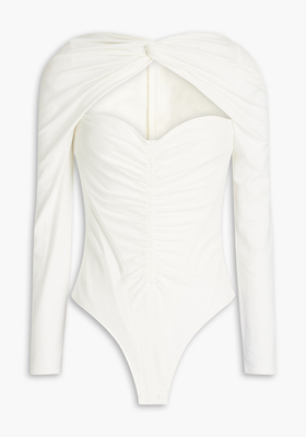 Cutout Knotted Cotton-Blend Bodysuit from Alexander Wang