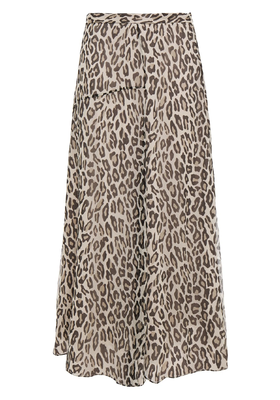 Leopard-Print Silk-Georgette Midi Skirt from Theory