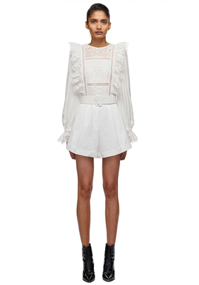 Lace Trimmed Playsuit from Self-Portrait 