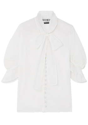 Chiquita Ruffled Pussy-Bow Cotton-Voile Blouse  from Acheval Pampa