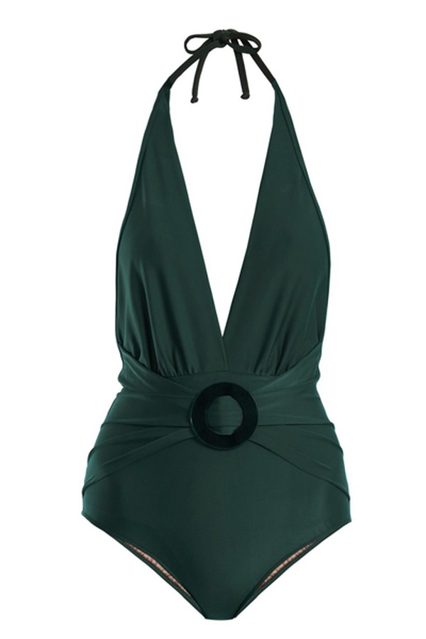 Halterneck Deep V-neck Swimsuit from Adriana Degreas