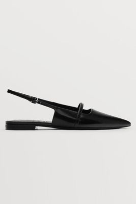 Flat Leather Slingback Shoes from Massimo Dutti