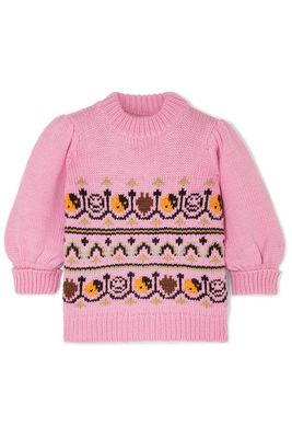 Intarsia Wool And Alpaca-Blend Sweater from Ganni