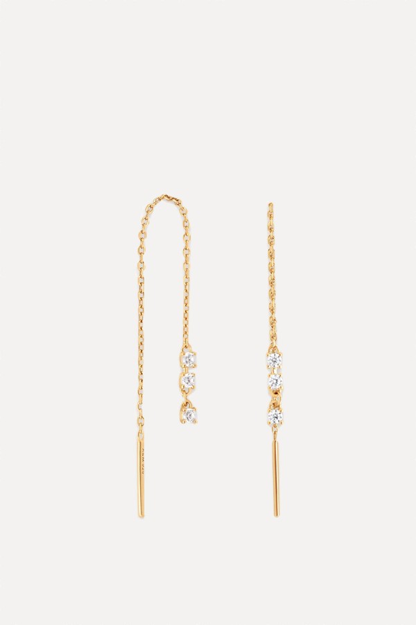 Crystal Thread Through Earrings from Astrid & Miyu