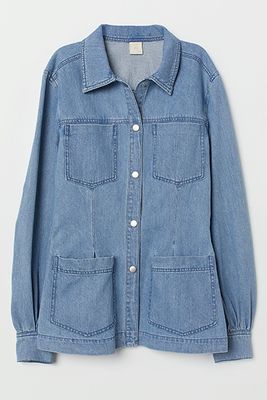 Denim Shirt With Puff Sleeves from H&M