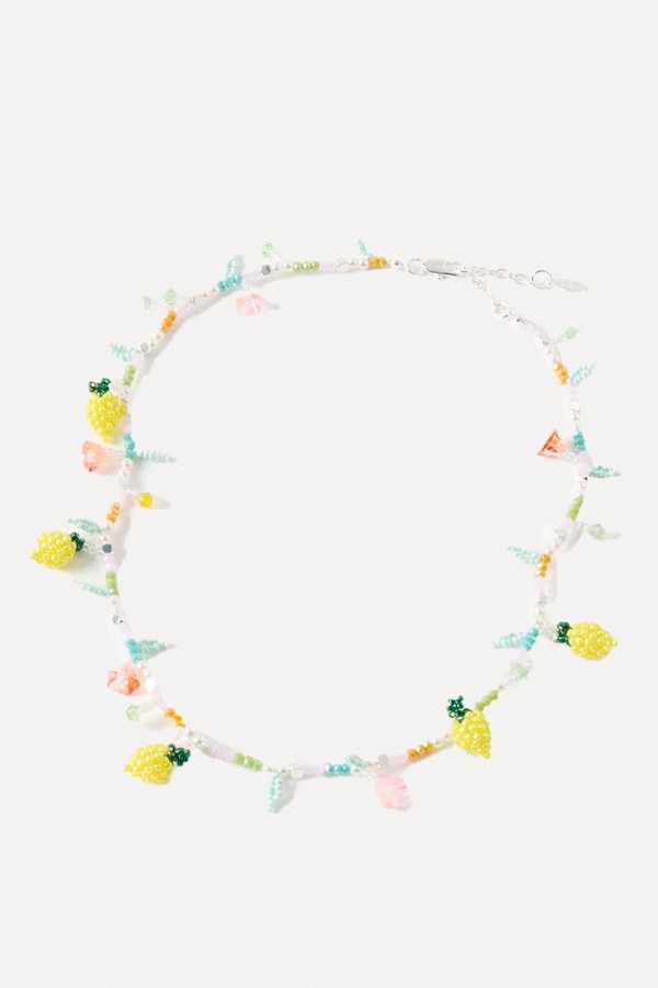 Callie Fruit & Flower Beaded Charm Necklace from Oliver Bonas