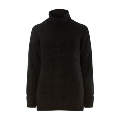 Black Chunky Cowl Neck Jumper