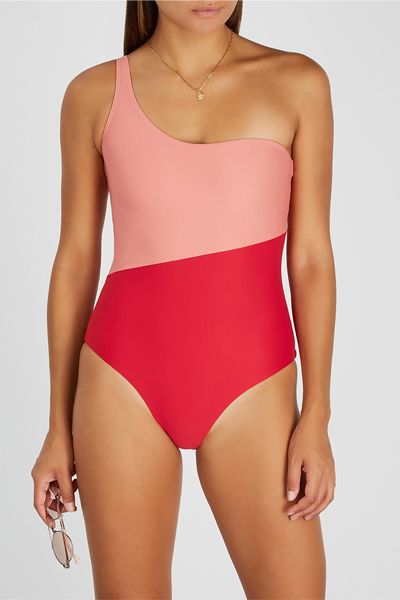 Magda Two-Tone One-Shoulder Swimsuit from Casa Raki