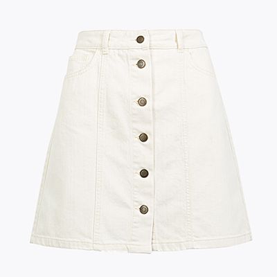 Denim A Line Mini Skirt