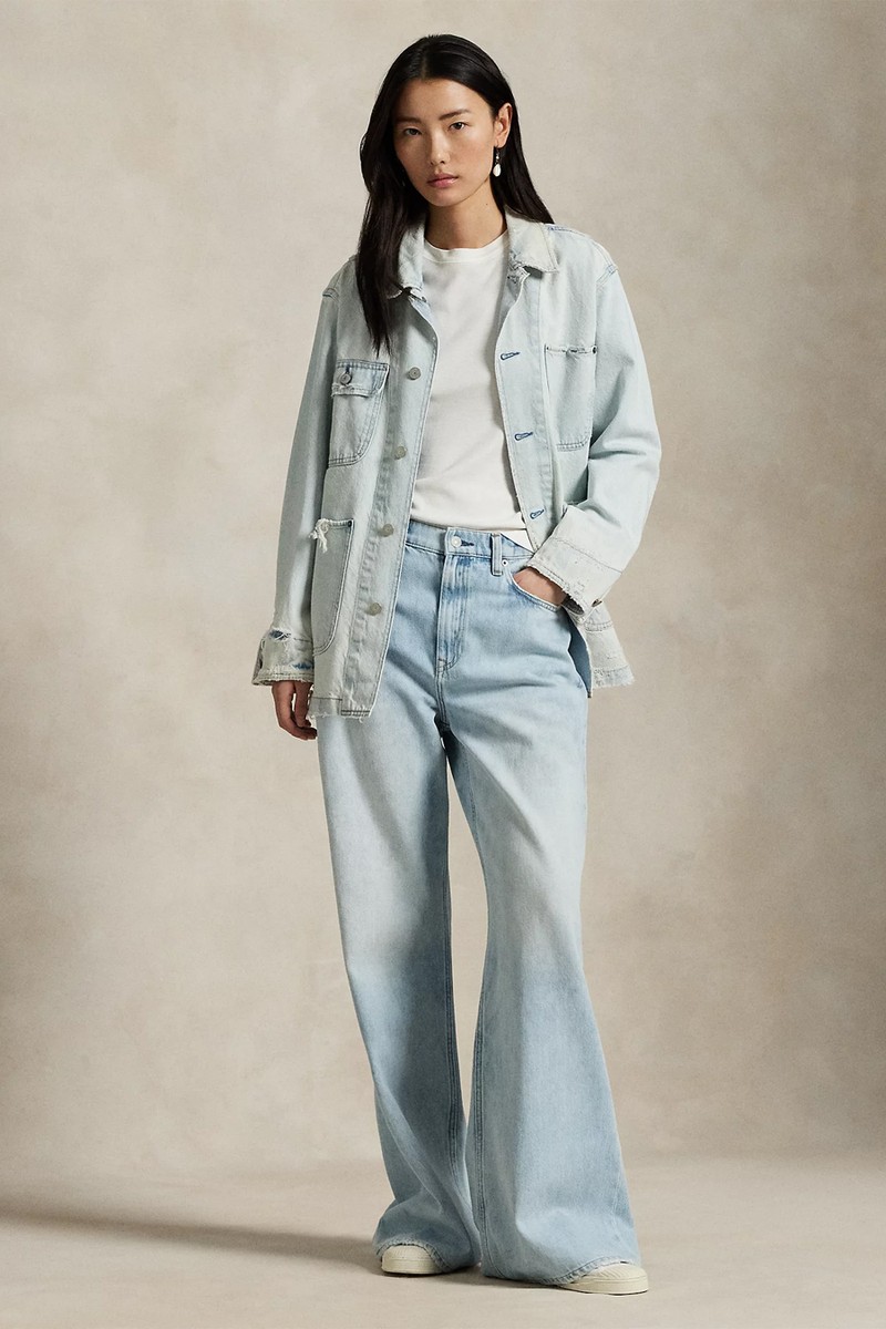 Distressed Denim Utility Jacket