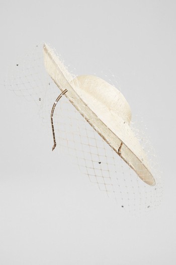 Annalise Cream Satin Wide Brim Fascinator from LK Bennet 