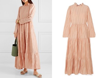 Judy Ruffled Devoré-Satin Maxi Dress from Stine Goya