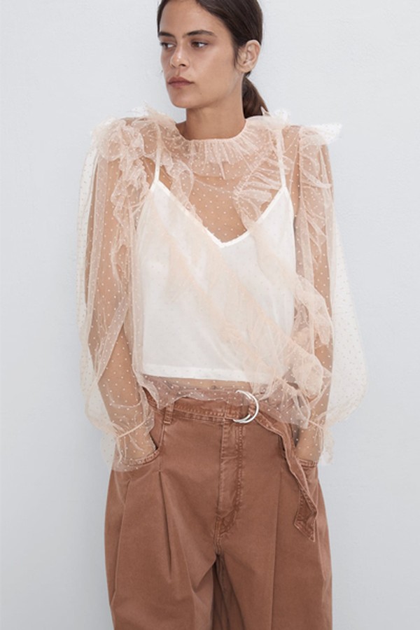 Tulle Plumetis Top from Zara