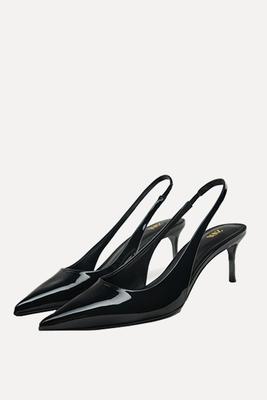 Faux Patent Slingback Heels  from Zara