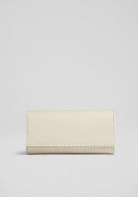 Erin Cream Leather Clutch Bag