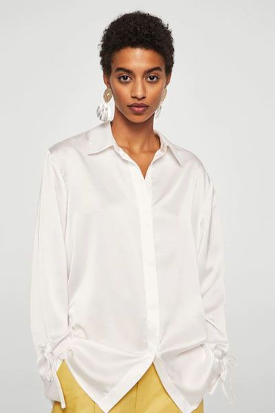 Satin Finish Flowy Shirt from Mango