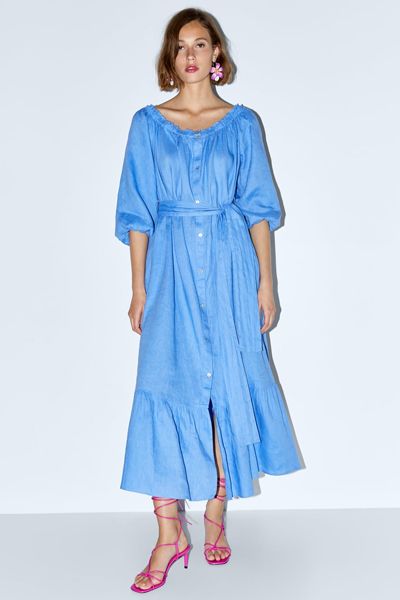 Ruffled Linen Dress