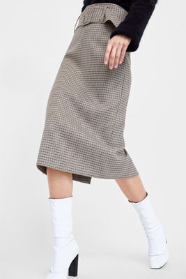 Houndstooth Check Skirt from Zara