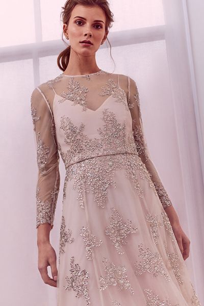 Staar Embellished Overlay Midi Dress