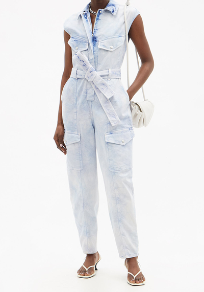 Acid-Wash Belted Denim Jumpsuit from Stella McCartney