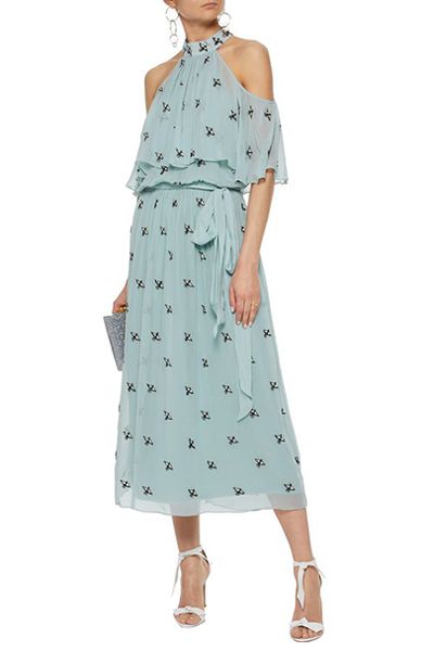 Starling Cold-Shoulder Chiffon Midi Dress from Temperley London