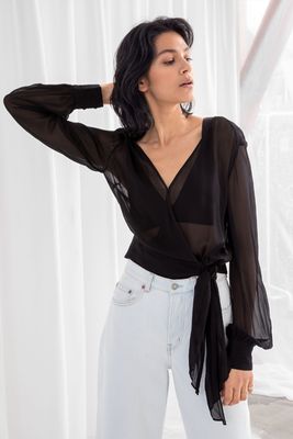 Sheer Billowy Wrap Blouse from & Other Stories