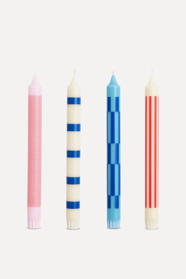 Set Of Four Graphic-Pattern Wax Candles  from HAY