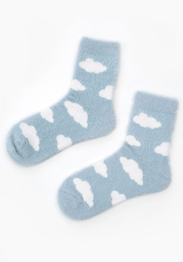 Cloud Pattern Fluffy Socks from Cider