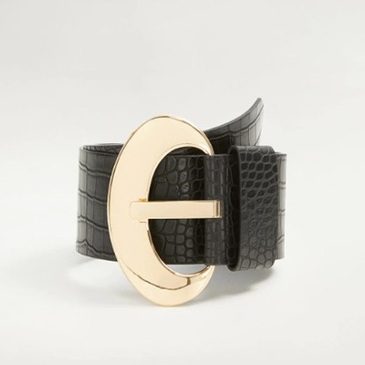 Croc-Effect Wide Belt from Mango