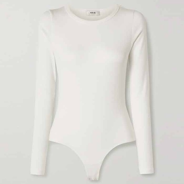 Leila Ribbed Stretch-Micro Modal & Supima Bodysuit from Agolde