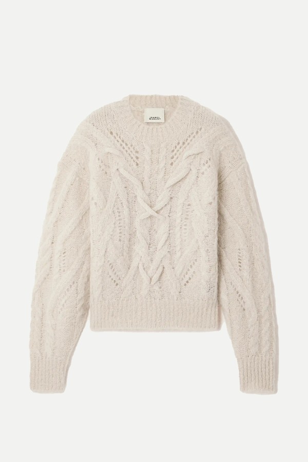 Eline Cable-Knit Mohair-Blend Sweater from Isabel Marant