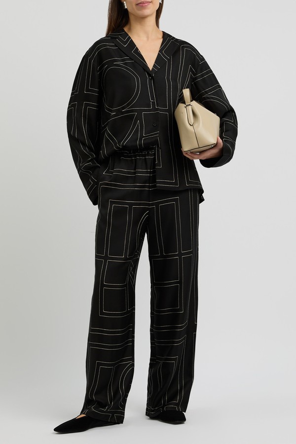 Logo-Embroidered Silk-Satin Trousers from Toteme